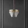 image:imageSAFAVIEH Lighting Collection Chrys GlassGold 3Light Adjustable Hanging Adjustable Chandelier Light Fixture LED Bulbs Included