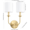 image:imageSAFAVIEH Lighting Collection Ferrara GoldWhite Shade 2Light Single Wall Sconce