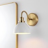 image:imageSAFAVIEH Lighting Collection Genetta GoldWhite Shade Dome Single Wall Sconce