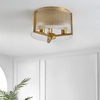 image:imageSAFAVIEH Lighting Collection Jetra Brass Flush Mount LED Bulbs Included