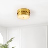image:imageSAFAVIEH Lighting Collection Jimena Brass Gold 3light 13inch Drum Flush Mount LED Bulbs Included