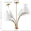 image:imageSAFAVIEH Lighting Collection Johanna Antique Brass 5Light Adjustable Hanging Chandelier Light Fixture LED Bulbs IncludedAntique Gold Painting