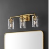 image:imageSAFAVIEH Lighting Collection Johari Gold 3Light Wall Sconce Light Fixture Ideal for Bathroom Entryway Vanity Over Mirror Foyer Hallway Living Room LED Bulbs IncludedGold