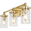 image:imageSAFAVIEH Lighting Collection Johari Gold 3Light Wall Sconce Light Fixture Ideal for Bathroom Entryway Vanity Over Mirror Foyer Hallway Living Room LED Bulbs IncludedGold