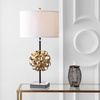 image:imageSAFAVIEH Lighting Collection Lionel Abstract Gold Black Ribbon 30inch Bedroom Living Room Home Office Desk Nightstand Table Lamp Set of 2 LED Bulbs Included