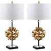 image:imageSAFAVIEH Lighting Collection Lionel Abstract Gold Black Ribbon 30inch Bedroom Living Room Home Office Desk Nightstand Table Lamp Set of 2 LED Bulbs Included