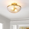 image:imageSAFAVIEH Lighting Collection Nienna Art Deco ClearGold Flush Mount LED Bulbs Included