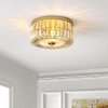 image:imageSAFAVIEH Lighting Collection Parda Art Deco Glam Brass Flush Mount LED Bulbs Included