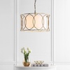 image:imageSAFAVIEH Lighting Collection Silas Modern Farmhouse Gold 22inch Diameter 1light Adjustable Hanging Pendant Light Fixture LED Bulbs Included