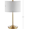 image:imageSAFAVIEH Lighting Collection Taren Modern Contemporary Brass Gold 22inch Bedroom Living Room Home Office Desk Nightstand Table Lamp Set of 2 LED Bulbs Included