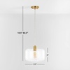 image:imageSAFAVIEH Lighting Collection Warden Contemporary GoldClear 11inch Pendant