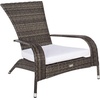 image:imageSAFAVIEH Outdoor  Edna 3Piece Lounge Set  Natural amp White  Steel Frame amp Faux Rattan with Cushion  Wingback Tropical French Design  Ideal for Patio Deck Porch Backyard PAT7719DGrey BrownWhite