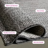 image:imageSAFAVIEH Outdoor Square Rug 9  Courtyard Collection  Large Coastal Design Black amp Beige Durable amp Easy Cleaning Ideal for Patio Entryway Mudroom CY802236621BlackBeige
