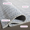 image:imageSAFAVIEH Outdoor Square Rug 9  Courtyard Collection  Large Coastal Design Black amp Beige Durable amp Easy Cleaning Ideal for Patio Entryway Mudroom CY802236621GreyNavy