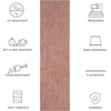 image:imageSAFAVIEH Outdoor Square Rug 9  Courtyard Collection  Large Coastal Design Black amp Beige Durable amp Easy Cleaning Ideal for Patio Entryway Mudroom CY802236621RedBeige