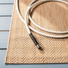 image:imageSAFAVIEH Outdoor Square Rug 9  Courtyard Collection  Large Coastal Design Black amp Beige Durable amp Easy Cleaning Ideal for Patio Entryway Mudroom CY802236621GreyNavy
