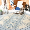 image:imageSAFAVIEH Washable Rug Outdoor Beach House Collection  53 x 76 Cream amp Beige NonShedding amp Easy to Clean Ideal for Patio Backyard Mudroom BHS174ABlueCreme