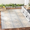 image:imageSAFAVIEH Washable Rug Outdoor Beach House Collection  53 x 76 Cream amp Beige NonShedding amp Easy to Clean Ideal for Patio Backyard Mudroom BHS174ABlueCreme