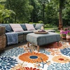 image:imageSAFAVIEH Washable Rug Outdoor Cabana Collection  8 x 10 Cream amp Red NonShedding amp Easy to Clean Ideal for Patio Backyard Mudroom CBN832ACremeRed