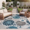 image:imageSAFAVIEH Washable Rug Outdoor Cabana Collection  8 x 10 Cream amp Red NonShedding amp Easy to Clean Ideal for Patio Backyard Mudroom CBN832AGreyBlue