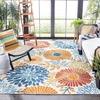 image:imageSAFAVIEH Washable Rug Outdoor Cabana Collection  8 x 10 Cream amp Red NonShedding amp Easy to Clean Ideal for Patio Backyard Mudroom CBN832AGreyBlue