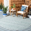 image:imageSAFAVIEH Washable Rug Outdoor Courtyard Collection  53 x 77 Grey amp Teal NonShedding amp Easy Cleaning Ideal for Patio Backyard Mudroom CY819637212Light GreyAqua