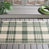 image:imageSAFAVIEH Washable Rug Outdoor Courtyard Collection  6 x 8 Beige amp Blue Plaid Pattern NonShedding amp Easy Cleaning Ideal for Patio Entryway Mudroom Hallway Kitchen CY6201233GreenBeige