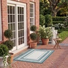 image:imageSAFAVIEH Washable Rug Outdoor Courtyard Collection  710 Round Light Grey amp Black NonShedding amp Easy Cleaning Ideal for Patio Backyard Mudroom CY847537612IvoryTeal