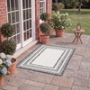 image:imageSAFAVIEH Washable Rug Outdoor Courtyard Collection  710 Round Light Grey amp Black NonShedding amp Easy Cleaning Ideal for Patio Backyard Mudroom CY847537612IvoryBlack