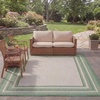 image:imageSAFAVIEH Washable Rug Outdoor Courtyard Collection  710 Round Light Grey amp Black NonShedding amp Easy Cleaning Ideal for Patio Backyard Mudroom CY847537612IvoryGreen
