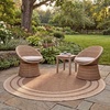 image:imageSAFAVIEH Washable Rug Outdoor Courtyard Collection  710 Round Light Grey amp Black NonShedding amp Easy Cleaning Ideal for Patio Backyard Mudroom CY847537612Dark BeigeBeige