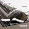 image:imageSAFAVIEH Washable Rug Outdoor Courtyard Collection  710 Round Light Grey amp Black NonShedding amp Easy Cleaning Ideal for Patio Backyard Mudroom CY847537612IvoryBlack