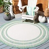 image:imageSAFAVIEH Washable Rug Outdoor Courtyard Collection  710 Round Light Grey amp Black NonShedding amp Easy Cleaning Ideal for Patio Backyard Mudroom CY847537612IvoryGreen