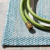 image:imageSAFAVIEH Washable Rug Outdoor Courtyard Collection  710 Round Light Grey amp Black NonShedding amp Easy Cleaning Ideal for Patio Backyard Mudroom CY847537612IvoryAqua