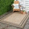 image:imageSAFAVIEH Washable Rug Outdoor Courtyard Collection  710 Round Light Grey amp Black NonShedding amp Easy Cleaning Ideal for Patio Backyard Mudroom CY847537612NaturalBlack