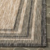 image:imageSAFAVIEH Washable Rug Outdoor Courtyard Collection  710 Round Light Grey amp Black NonShedding amp Easy Cleaning Ideal for Patio Backyard Mudroom CY847537612NaturalBlack