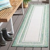 image:imageSAFAVIEH Washable Rug Outdoor Courtyard Collection  710 Round Light Grey amp Black NonShedding amp Easy Cleaning Ideal for Patio Backyard Mudroom CY847537612IvoryGreen