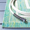 image:imageSAFAVIEH Washable Rug Outdoor Courtyard Collection  710 Round Light Grey amp Black NonShedding amp Easy Cleaning Ideal for Patio Backyard Mudroom CY847537612IvoryGreen