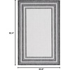 image:imageSAFAVIEH Washable Rug Outdoor Courtyard Collection  710 Round Light Grey amp Black NonShedding amp Easy Cleaning Ideal for Patio Backyard Mudroom CY847537612IvoryBlack