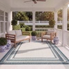 image:imageSAFAVIEH Washable Rug Outdoor Courtyard Collection  710 Round Light Grey amp Black NonShedding amp Easy Cleaning Ideal for Patio Backyard Mudroom CY847537612IvoryTeal