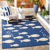 image:imageSAFAVIEH Washable Rug Outdoor Courtyard Collection  8 x 11 Aqua Blue amp Beige NonShedding amp Easy Cleaning Ideal for Patio Backyard Mudroom CY6012223NavyBeige