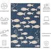 image:imageSAFAVIEH Washable Rug Outdoor Courtyard Collection  8 x 11 Aqua Blue amp Beige NonShedding amp Easy Cleaning Ideal for Patio Backyard Mudroom CY6012223NavyBeige
