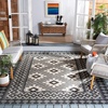 image:imageSAFAVIEH Washable Rug Outdoor Veranda Collection  8 x 11 Black amp Cream NonShedding amp Easy to Clean Ideal for Patio Backyard Mudroom VER0990421IvoryCharcoal