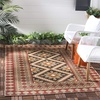 image:imageSAFAVIEH Washable Rug Outdoor Veranda Collection  8 x 11 Black amp Cream NonShedding amp Easy to Clean Ideal for Patio Backyard Mudroom VER0990421RedNatural