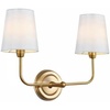 image:imageSafavieh Lighting Ezra Brass Gold 2Light Wall Sconce LED Bulbs Included