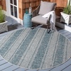 image:imageSAFAVIEH Courtyard Collection 8 x 11 BeigeBrown CY8736 Indoor Outdoor Waterproof EasyCleaning Patio Backyard Mudroom AreaRugLight GreyTeal