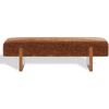 image:imageSAFAVIEH Couture Collection  Kandiss Dark Green Chenille Bench with Brown Wood Legs Modern Upholstered Seating SFV5117EAmberBrown
