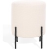 image:imageSAFAVIEH Couture Collection Jessa IvoryBrass Boucle Round Ottoman Fully AssembledIvoryBlack