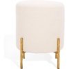 image:imageSAFAVIEH Couture Collection Jessa IvoryBrass Boucle Round Ottoman Fully AssembledIvoryBrass