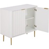 image:imageSAFAVIEH Furniture  Hilsa Media Stand for TVs up to 32  White amp Gold 2Door Compact Entertainment Media Console for Living Room Bedroom MED3118AWhiteGold